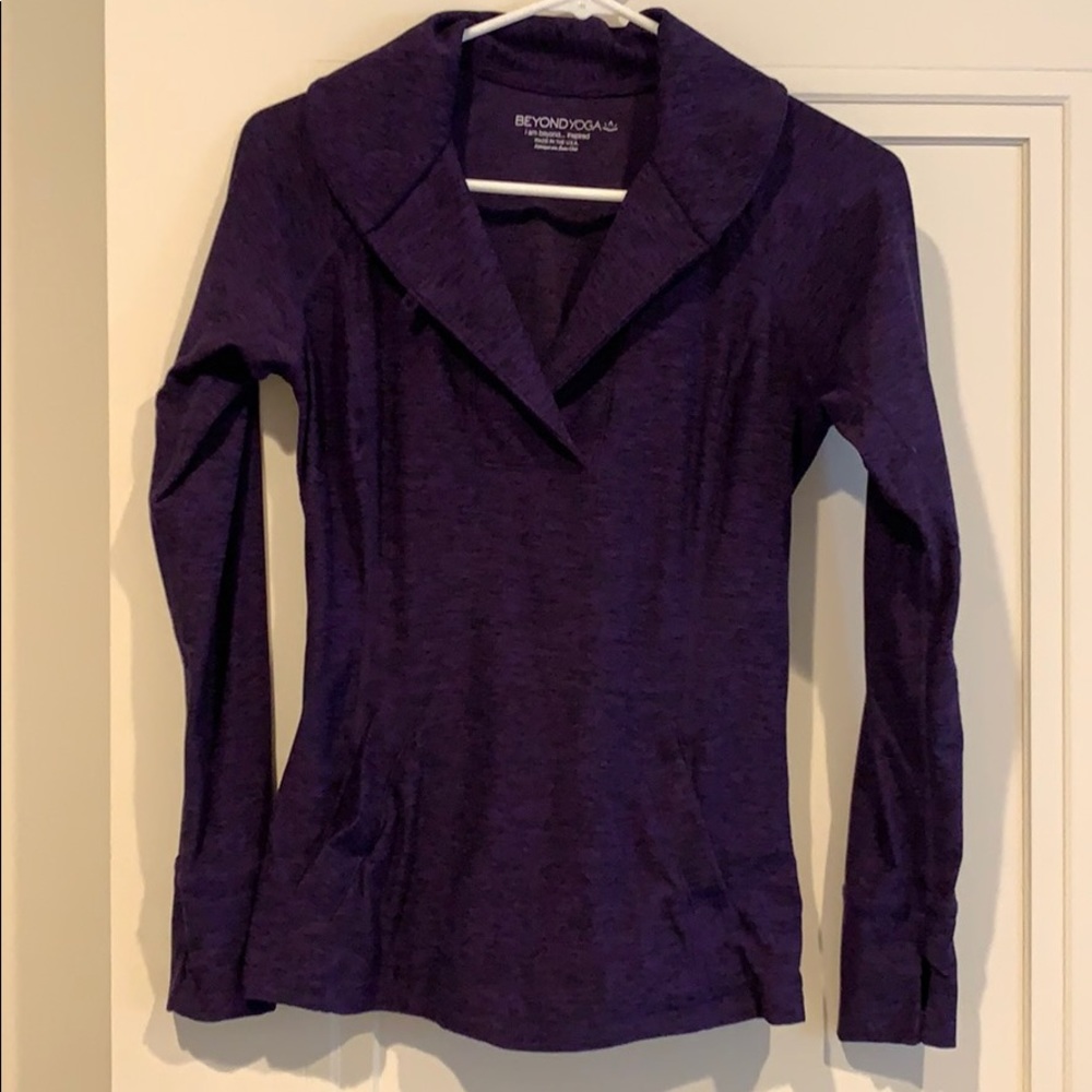 Beyond yoga cowl neck long sleeve pullover